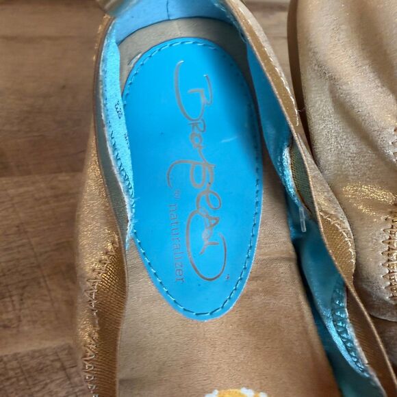 Naturalizer Urseli Gold Ballet Flats Metallic Cap Toe Women’s 8.5M - Picture 5 of 7